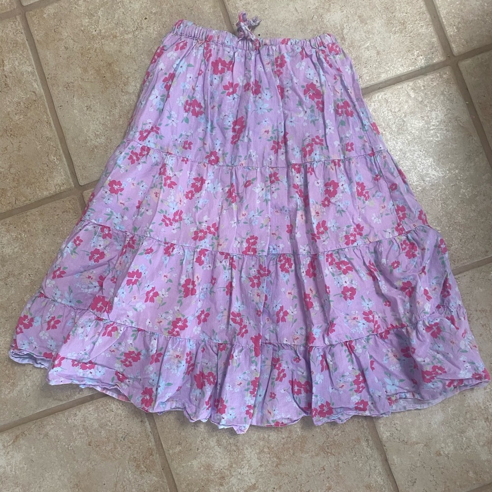 CeCe Floral Lavender A-Line Skirt